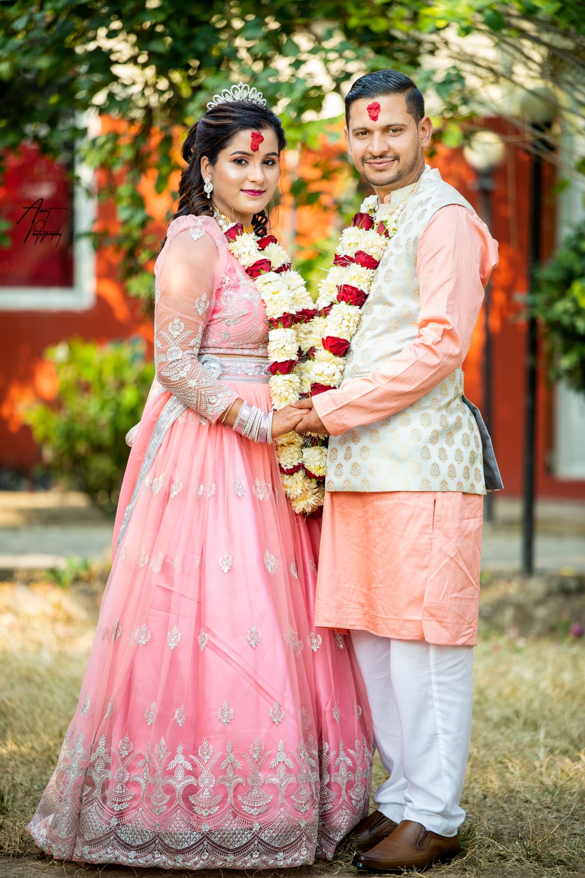 Romantic pre-wedding shoot at historic Patan Durbar Square Nepal