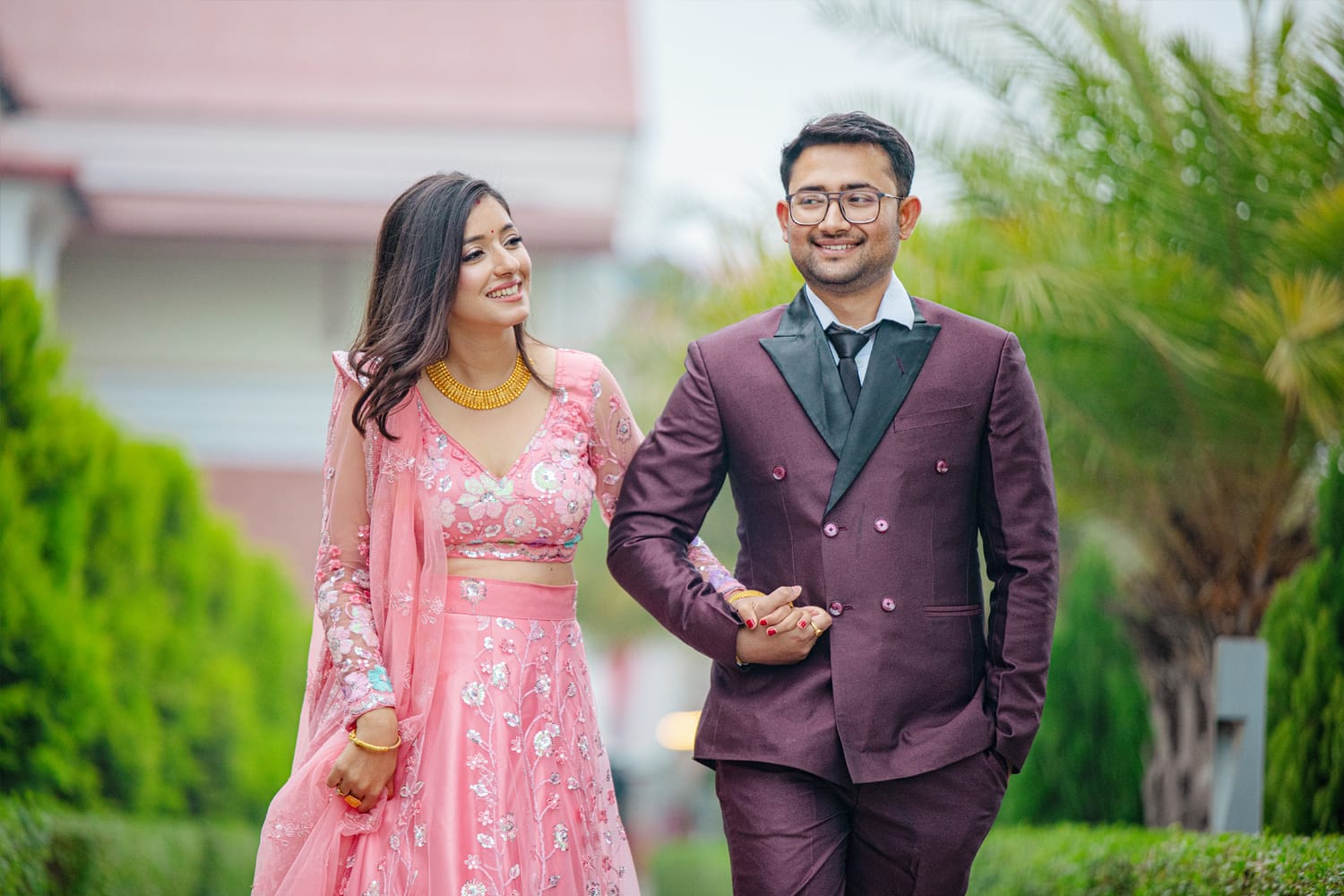 Bride in red bridal sari during sindoor ceremony Nepal